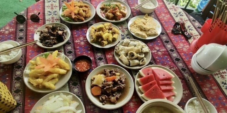 Family style meal with Ha Giang Safari Hostel
