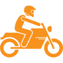 Icon of a person on a motorbike